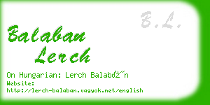 balaban lerch business card